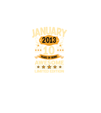 January 2013 10 years of being limited edition model negru pe tricou