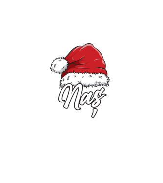naș Santa Hat model negru pe tricou