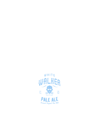 White Walker Pale Ale model albastru închis pe tricou