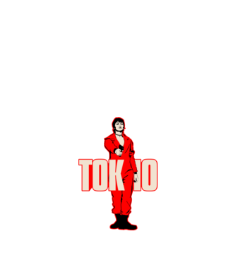 tokyo la casa de papel model negru pe tricou