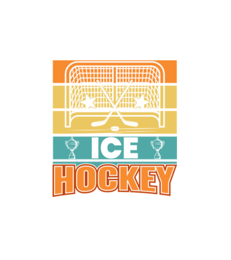 Ice Hockey model alb pe tricou