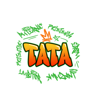 Graffiti tata model alb pe tricou