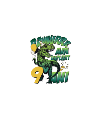 Rawr Am împlinit 9 ani model alb pe tricou