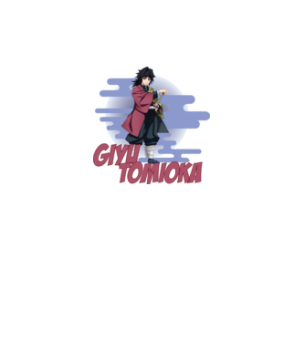 Demon Slayer Giyu model alb pe tricou