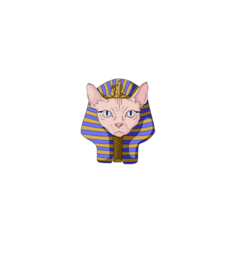 sphynx cat pharaoh model negru pe tricou