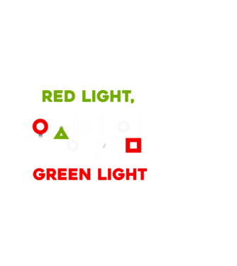 red light green light model negru pe tricou