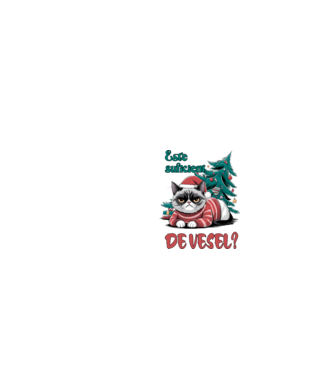 Este suficient de vesel? pisică Crăciun model alb pe tricou