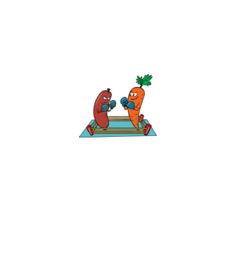 sausage vs carrot model gri pe tricou