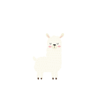 Alpaca model alb pe tricou