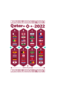 Qatar 2022 teams - groups white model alb pe tricou