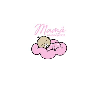 Mamă începătoare model alb/roșu pe tricou