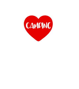 Camping heart model alb pe tricou