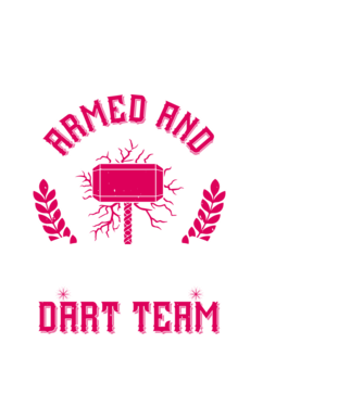 Armed and Hammered dart team model alb pe tricou