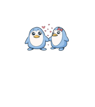 PINGUIN ÎNDRĂGOSTIT 2 model alb pe tricou