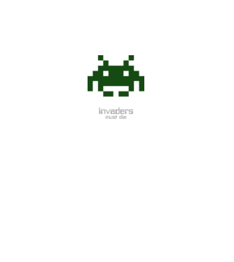 Invaders Must Die model alb pe tricou
