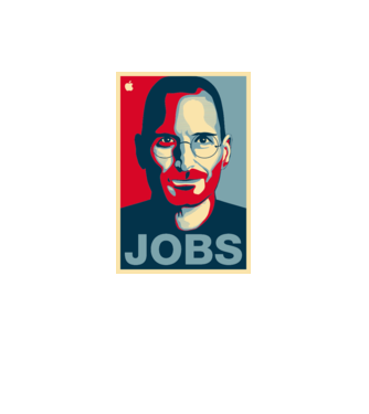 Jobs pop art model alb pe tricou