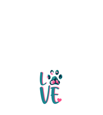 LOVE CÂINI model alb pe tricou