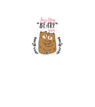LoveU BEARY much model alb pe tricou