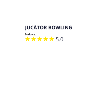 evaluare: jucător bowling de 5 stele model alb pe tricou