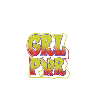 Girl Power retro model negru pe tricou