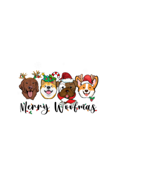 Merry woofmas 2 model alb pe tricou