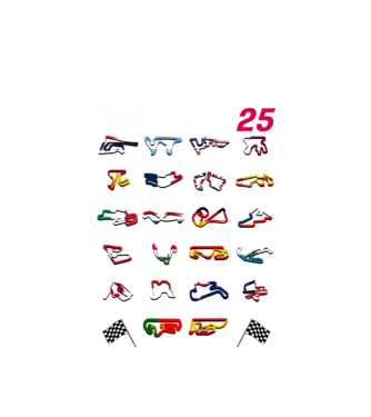 MOTOGP 25 CALENDAR Negru model alb pe tricou