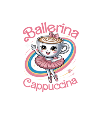 Ballerina Cappuccina model negru pe tricou
