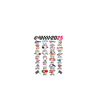 MOTOGP 25 CALENDAR alb model alb pe tricou
