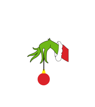 Grinch hand model alb pe tricou