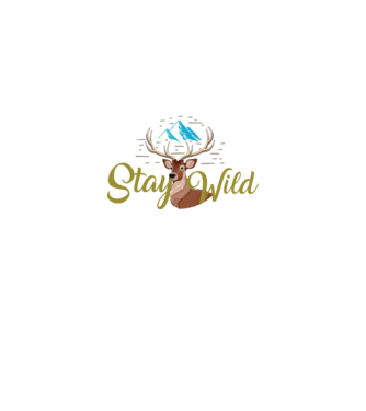 Stay wild model negru pe tricou