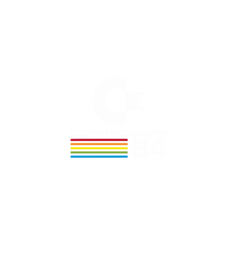 Commodore 64 logo on black model albastru jeanși pe tricou