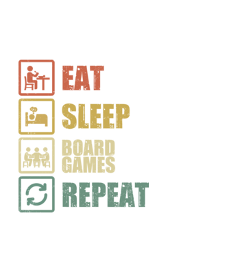 eat sleep Board Games repeat model negru pe tricou