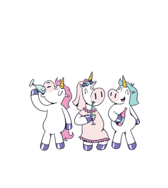 unicorn Bachelorette model alb pe tricou
