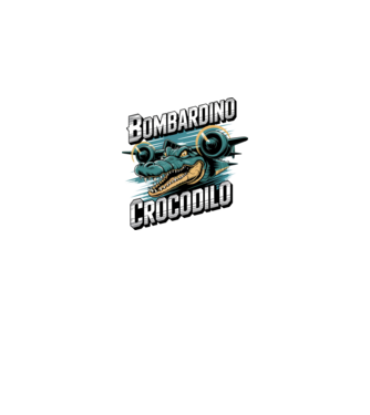 Bombardino Crocodilo 2 model negru pe tricou