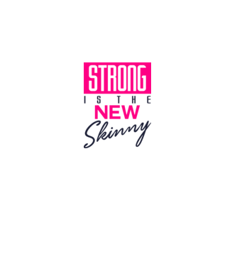 Strong is the new skinny model alb pe tricou