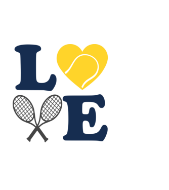 LOVE Tennis model alb pe tricou