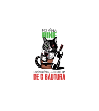sunt bun pentru o băutură Alb model alb pe tricou