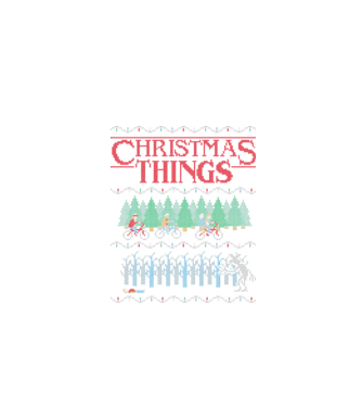 christmas things ugly sweater model negru pe tricou