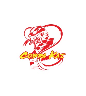 cobra kai simple model alb pe tricou