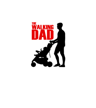 The Walking Dad model alb pe tricou