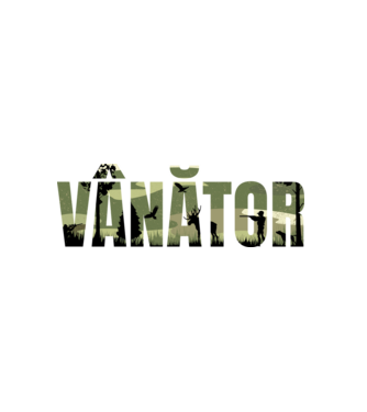 VÂNĂTOR model alb pe tricou