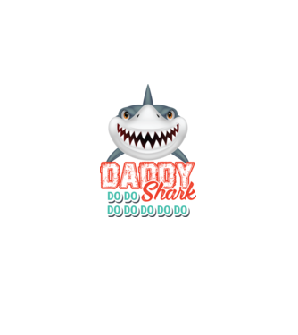 Daddy shark model alb pe tricou