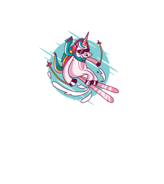 Unicorn ski model negru pe tricou