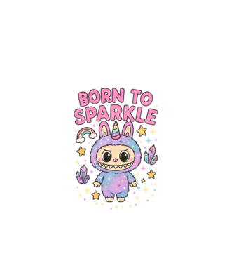 Born to sparkle model negru pe tricou