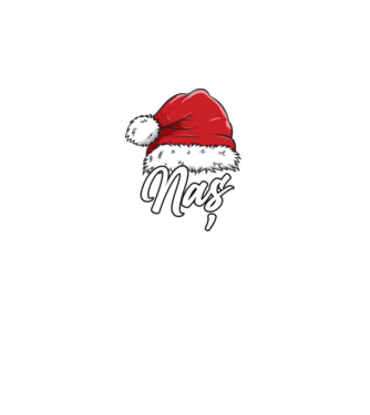 naș Santa Hat model negru pe tricou