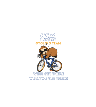 Sloth cycling team model negru pe tricou