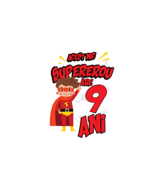 Acest mic supererou are 9 ani model negru pe tricou