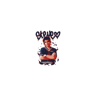 steve stranger things model alb pe tricou