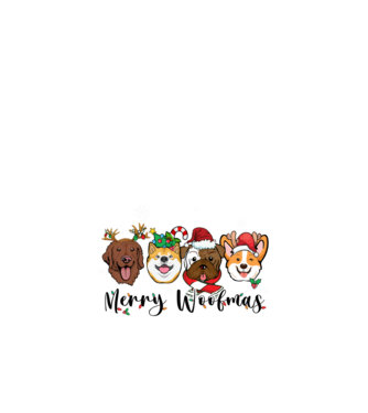 Merry woofmas 2 model alb pe tricou