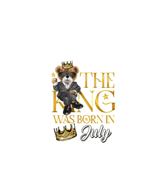 The king was born int JULY model negru pe tricou